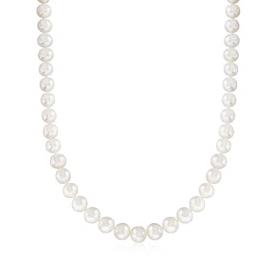 Ross-simons 10-11mm Cultured Pearl Necklace With 14kt Yellow Gold In Multi