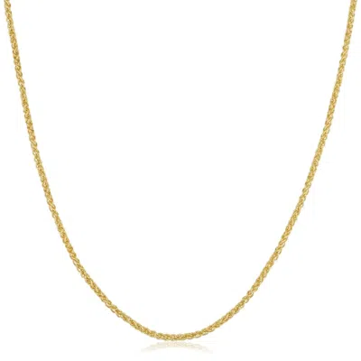 Ballstudz 18k Yellow Gold Over Sterling Silver Wheat Chain Necklace 16-24" In Silver