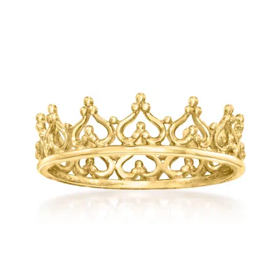 Ross-simons 14kt Yellow Gold Royal Crown Ring In Yellow