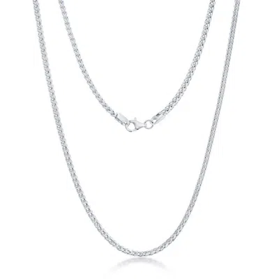 Simona Diamond Cut Franco Chain 2.5mm Sterling Silver Or Gold Plated Over Sterling Silver 20" Necklace In Silver