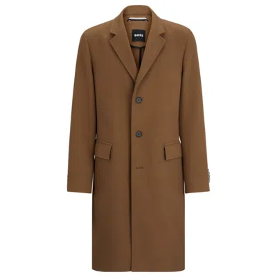 Hugo Boss Slim-fit Coat In A Cotton Blend In Multi
