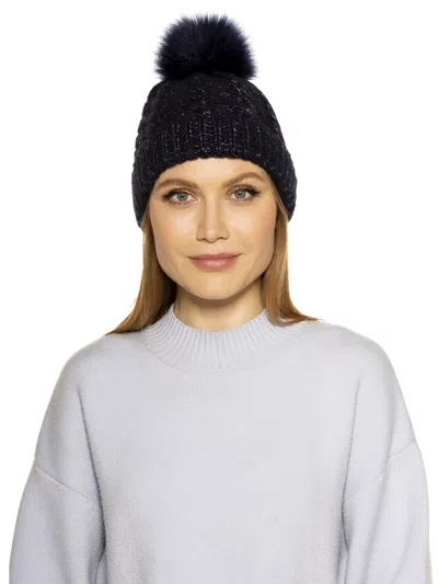 Alexia Admor Angela Cable Knit Beanie With Pom In Multi