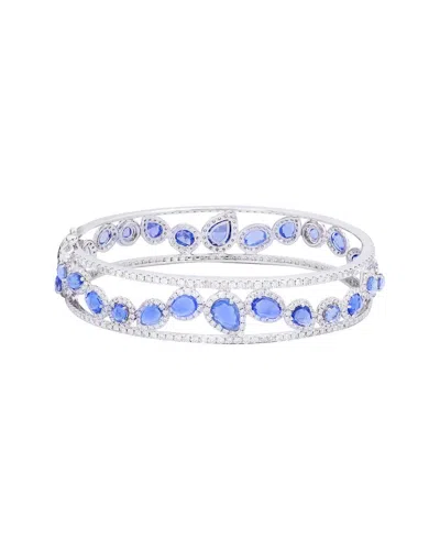 Diana M. 18 Kt White Gold Sapphire And Diamond Bangle In White