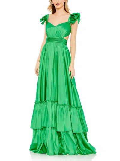 Mac Duggal Ieena Cut-out Ruffled Satin Gown In Multi