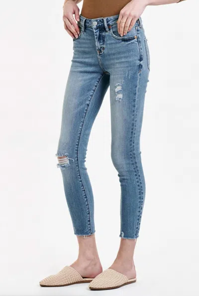 Dear John Denim Gisele Tahiti Mid Rise Skinny Jean In Denim In Multi