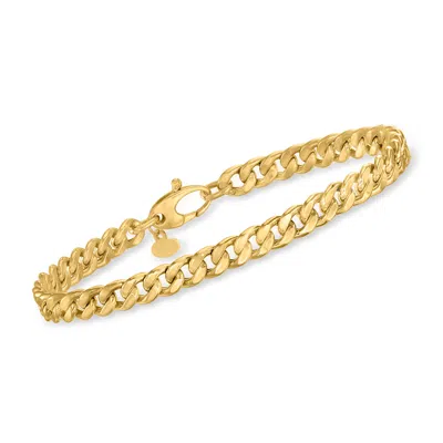 Ross-simons Italian 5mm 14kt Yellow Gold Curb-link Bracelet In Multi