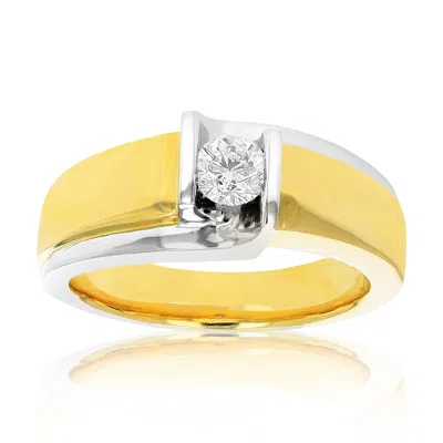 Vir Jewels 1/2 Cttw Men's Diamond Engagement Ring 18k Yellow Gold And Platinum In White