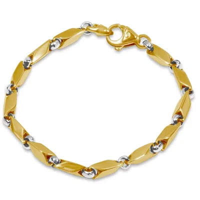 Pompeii3 Men's Link 14k Gold (31gram) Or Platinum (51gram) 4.5mm Bracelet 8.5" In Silver