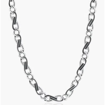 Pompeii3 Men's Figaro 14k Gold (62gram) Or Platinum (116gram) 8mm Link Chain Necklace 22" In Silver