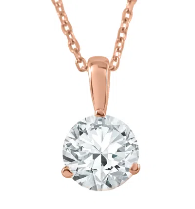 Pompeii3 1 Ct Solitaire Lab Grown Diamond Pendant Available In 14k And Platinum In Multi