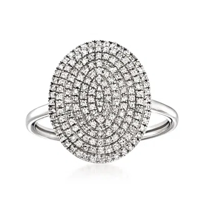 Ross-simons Pave Diamond Oval Ring In 14kt White Gold