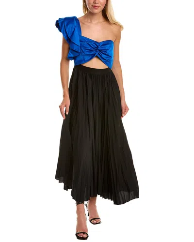 Amur Sofie Pleated A-line Skirt In Black