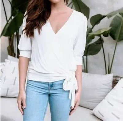 Veronica M Soft Cupro Tie Top In Ivory In Multi