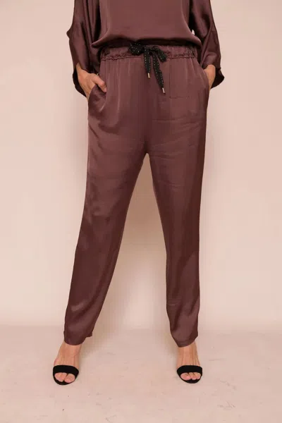 Suzy D Galina Silky Pant In Mocha In Multi