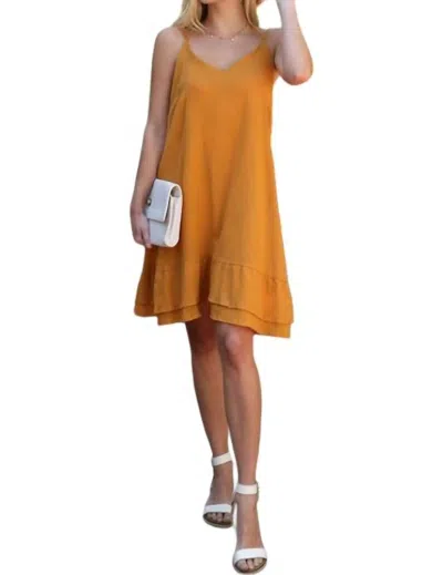 Ninexis Ruffle My Feathers Dress In Mustard In Multi