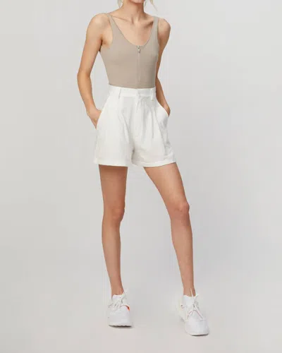 Zeynep Arcay Strap Zip Knit Bodysuit In Sand In Multi