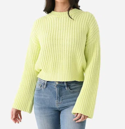 Never A Wallflower Chunky Crewneck Sweater In Lime In Multi