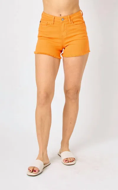 Judy Blue Mid-rise Shorts In Tangerine In Multi