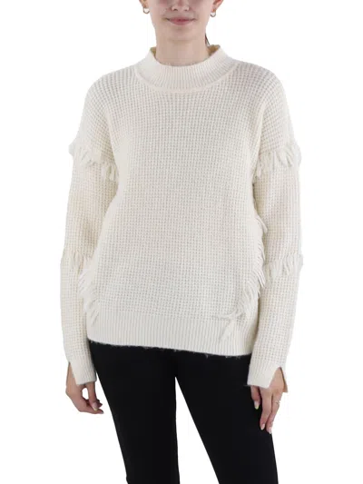 Michael Michael Kors Womens Fringe Pullover Mock Turtleneck Sweater In Multi