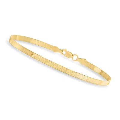 Canaria Fine Jewelry Canaria 3mm 10kt Yellow Gold Herringbone Bracelet In Multi