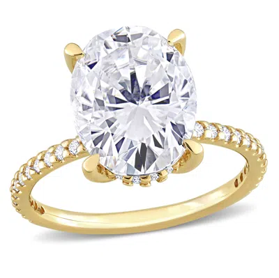 Mimi & Max 4 7/8 Ct Dew Oval Created Moissanite Engagement Ring In 10k Yellow Gold In Yellow