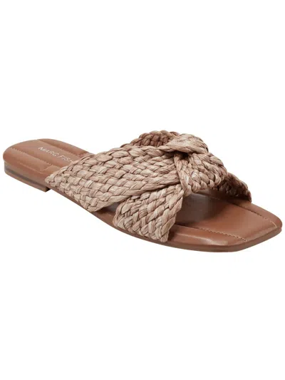 Marc Fisher Mflasket Womens Woven Slip On Slide Sandals In Multi