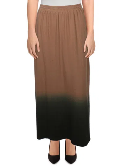 Yal Womens Ribbed Knit Long Maxi Skirt In Multi