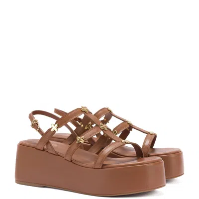 Larroude Women's Harmony Flatform Sandal In Caramel In Multi