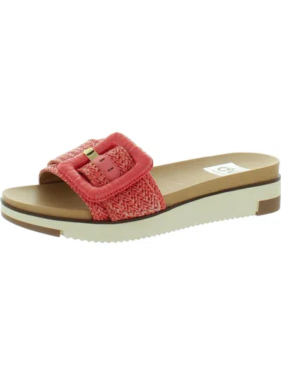Dolce Vita Caster Womens Twill Flatform Slide Sandals In Multi