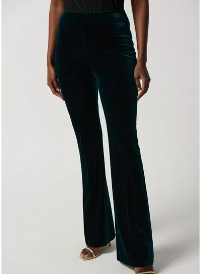 Joseph Ribkoff Velvet Flared Pull-on Pants 234289 In Dark Green In Multi