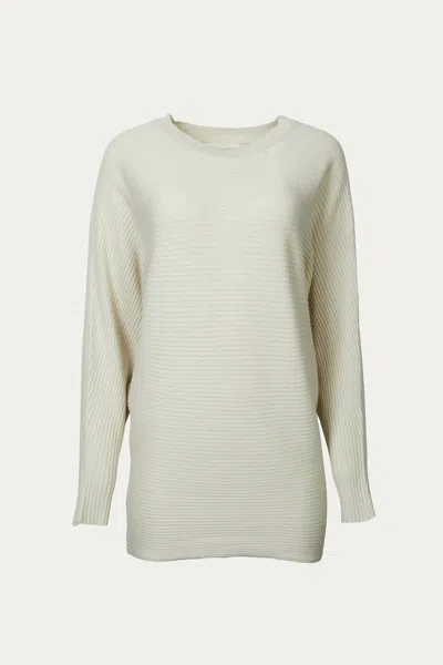 By Together Ribbed Cotton-blend Oversized Sweater In Pale Beige In Multi