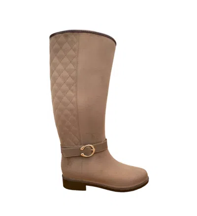 Ulan Waterproof Tall Riding Boots In Dark Beige In Multi