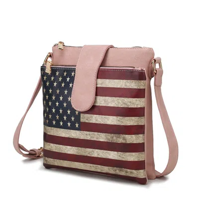 Mkf Collection By Mia K Josephine Vegan Leather Women's Flag Crossbody Bag In Pink