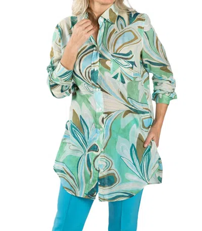 0039 Italy Taya Blouse In Green Multi In Multi