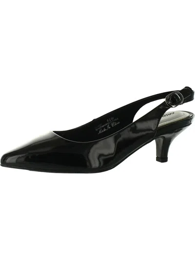 EASY STREET FAYE WOMENS BUCKLE POINTED TOE KITTEN HEELS 