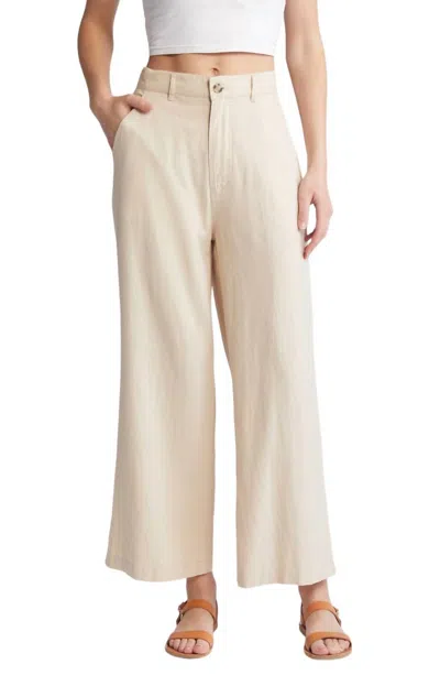Le Jean Linen Jude Trouser In Sand In Multi