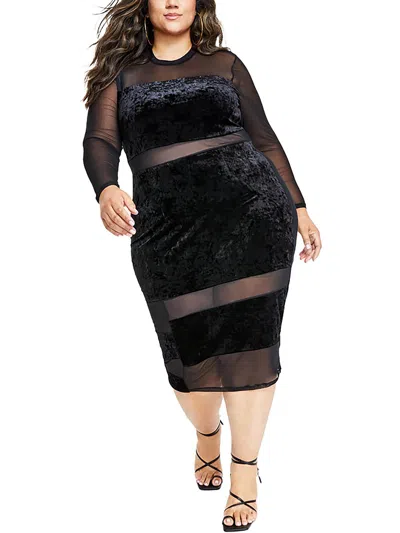 Nina Parker Womens Velvet Illusion Cocktail And Party Dress In Multi