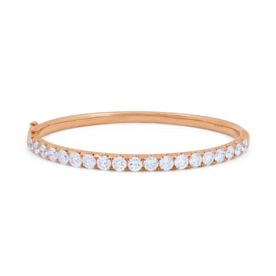 Diana M. Fine Jewelry 18k Rose Gold 4.81 Ct. Tw. Diamond Bangle Bracelet In Multi