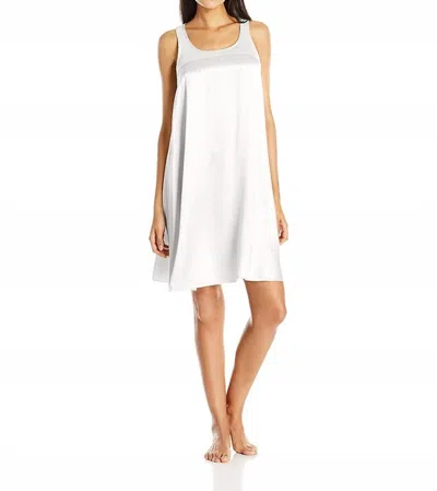 Pj Harlow Lindsay Satin And Rib Nightgown In Pearl In Multi