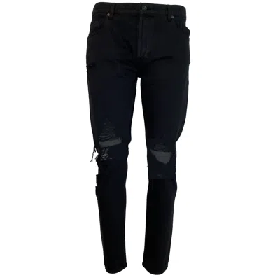 7 For All Mankind Men's Skinny Paxtyn Destroyed Jeans In Black Destroy In Multi