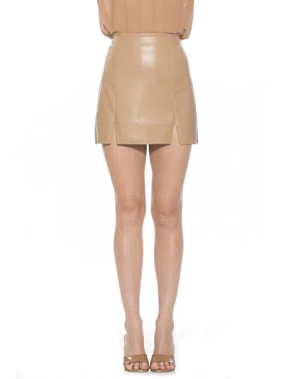Alexia Admor Tina Leather Skirt In Multi