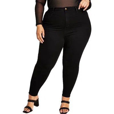 Nina Parker Plus Womens High Rise Knit Skinny Jeans In Multi