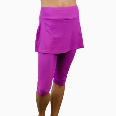 Calypsa Skirted Swim Capris In Multi