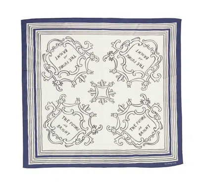 Created By The Future Is Bright Bandana Scarf In Blue/white In Blue