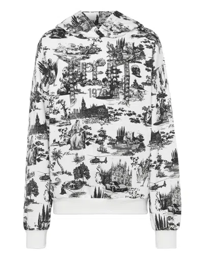 Philipp Plein Hoodie Sweatshirt Crystal Stones En Plein Air In Multi