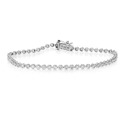 Vir Jewels 2 Cttw 57 Stones Round Diamond Bracelet 14k White Gold Prong Set 7 Inch In White