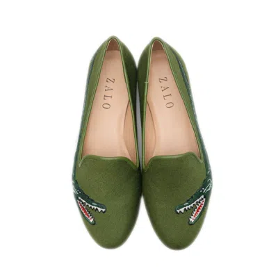 House Of Zalo Women's Caiman Slipper In Olive In Multi