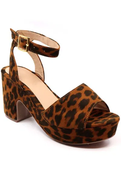 Everglades Women's Tina 1 Leopard Heels In Brown/black In Multi
