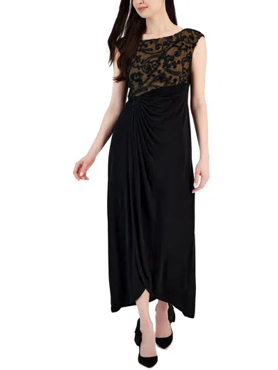 Connected Apparel Womens Soutache Long Evening Dress In Multi