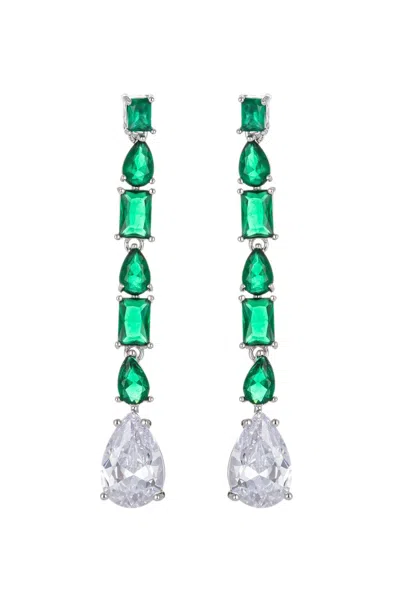 Eye Candy La Women's Luxe Silvertone & Crystal Linear Earrings In Multi
